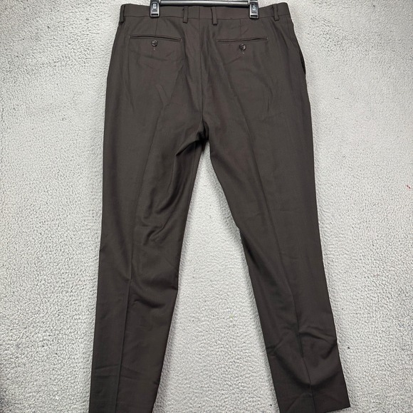Banana Republic Marzotto Tessuto Wool Pants Dress Mens 35X32 Brown Tailored‎ Fit - Picture 2 of 8